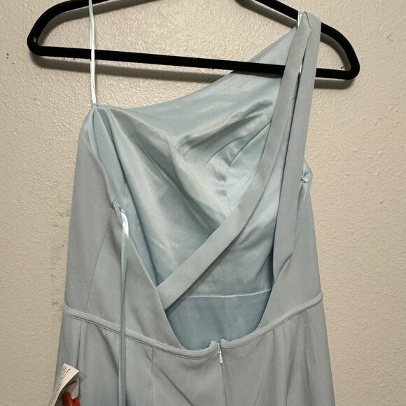 IEENA for Mac Duggal 26266 One Shoulder Jersey Mermaid Gown SZ 8 Blue NWT - Picture 4 of 4